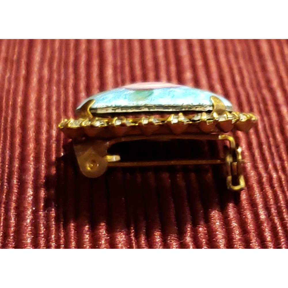 Vintage Unsigned Rose Pin, Rectangular Shape Broo… - image 7